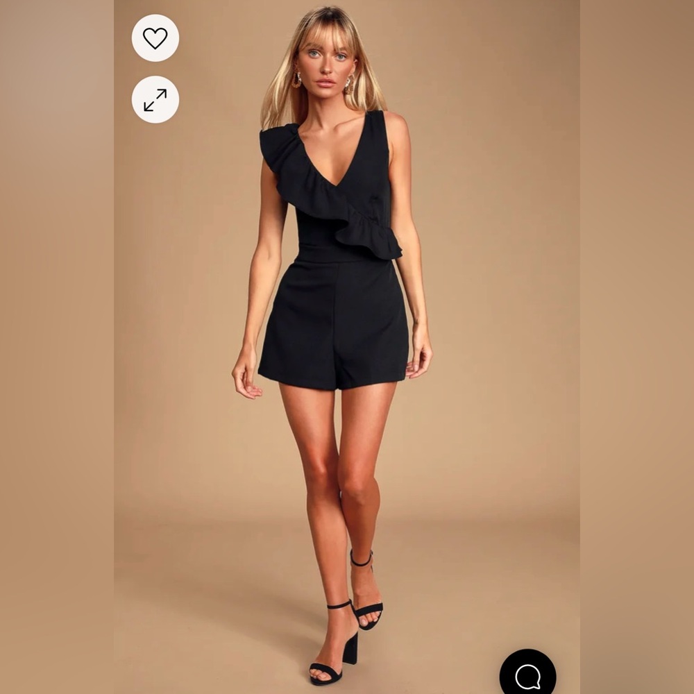 Lulus- black ruffled romper (size S)